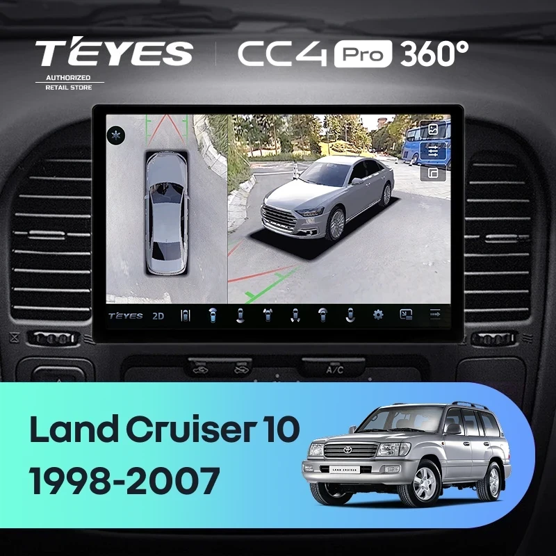 Штатная магнитола Teyes CC4 Pro 360 12/256 Toyota Land Cruiser 10 J100 100 (1998-2007) (11")