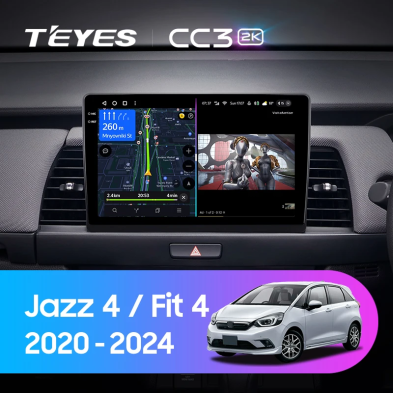 Штатная магнитола Teyes CC3 2K 6/128 Honda Fit 4 (2020-2024) Тип-A Правый руль