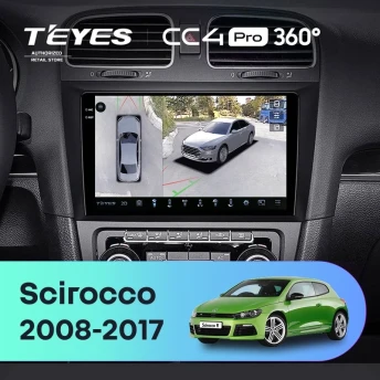 Штатная магнитола Teyes CC4 Pro 360 12/256 Volkswagen Scirocco (2008-2017)