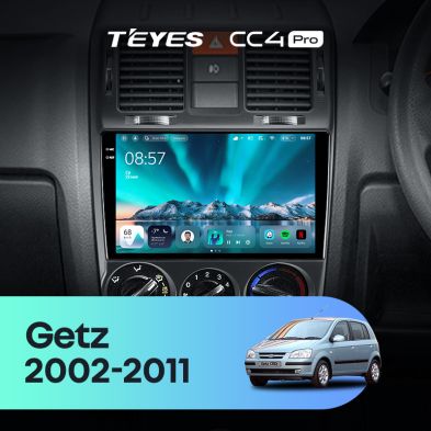 Штатная магнитола Teyes CC4 Pro 12/256 Hyundai Getz (2002-2011) Правый руль