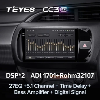 Штатная магнитола Teyes CC3 2K 6/128 Toyota Vitz III XP130 (2014-2019) Правый руль