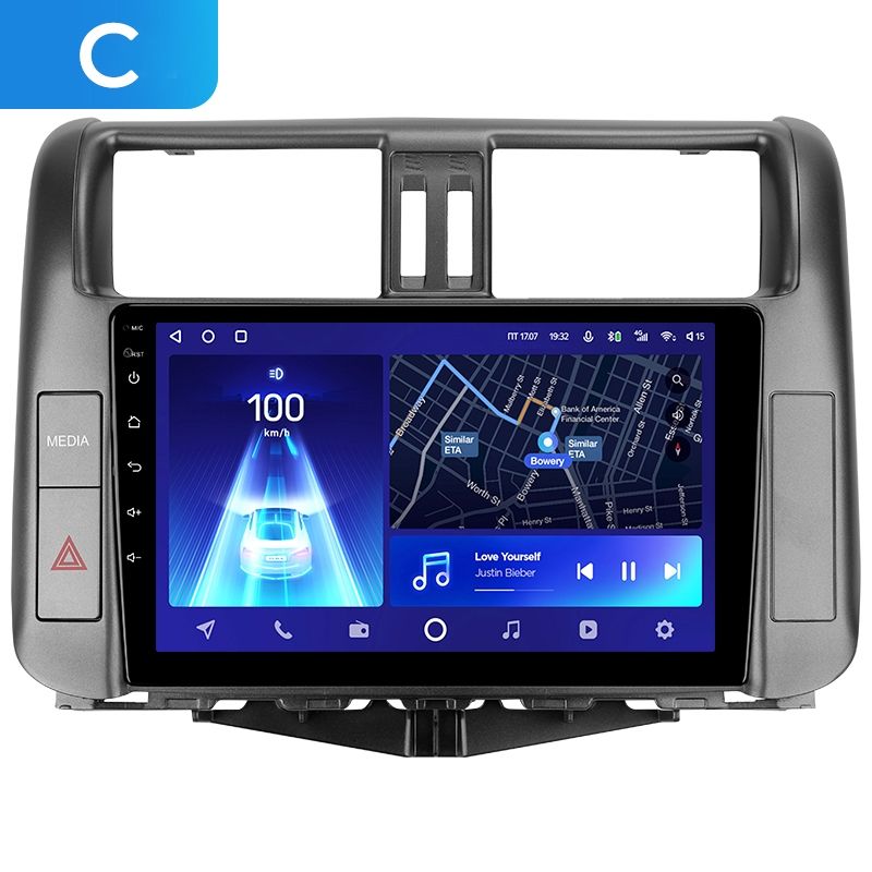 Переходная рамка Toyota Land Cruiser Prado 150 (2009-2013) F1 Тип-C (9")