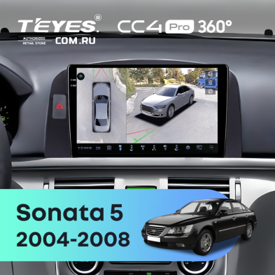 Штатная магнитола Teyes CC4 Pro 360 8/128 Hyundai Sonata 5 NF (2004-2008) F2
