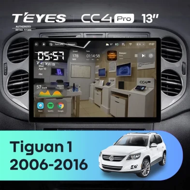 Штатная магнитола Teyes CC4 Pro 8/128 Volkswagen Tiguan 1 NF (2006-2016) F2 (13")
