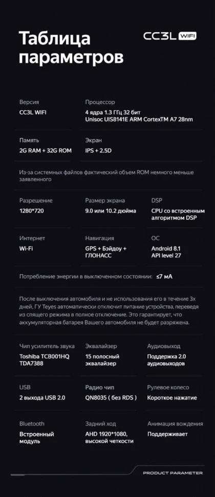 Штатная магнитола Teyes CC3L WiFi 2/32 SsangYong Korando 3 Actyon 2 (2010-2013)