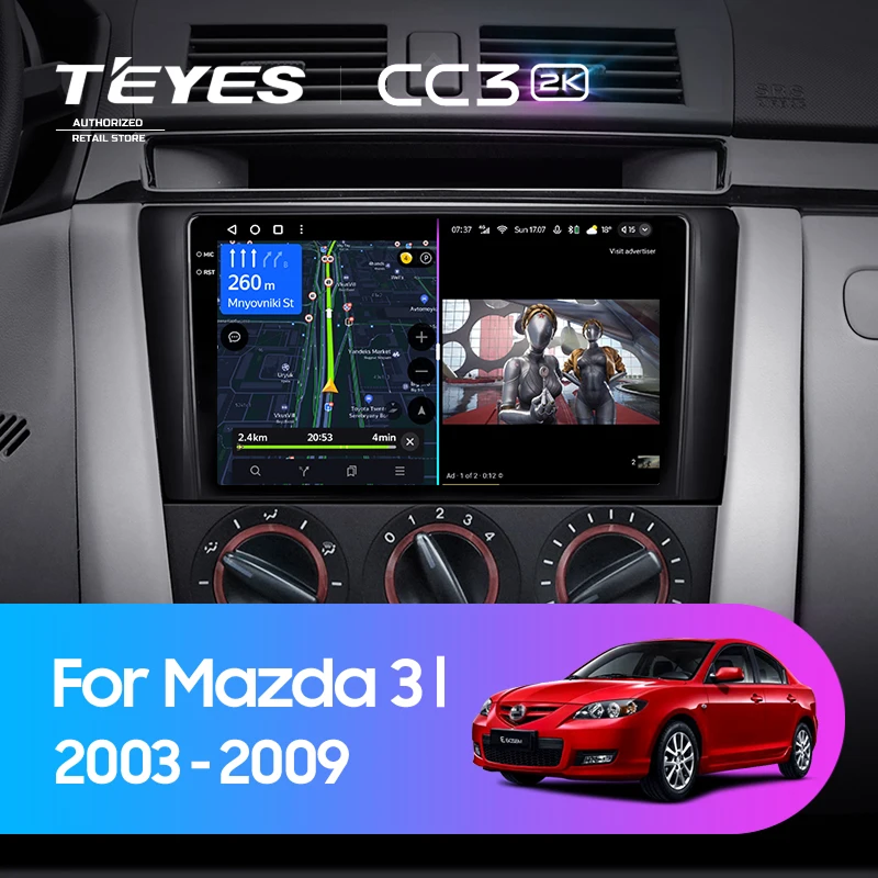 Штатная магнитола Teyes CC3 2K 4/32 Mazda 3 1 BK (2003-2009)