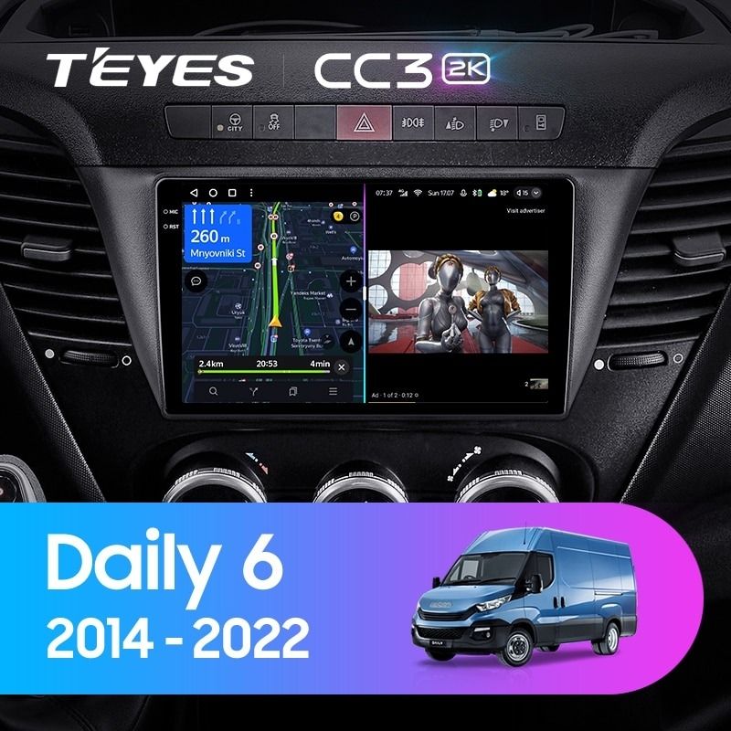 Штатная магнитола Teyes CC3 2K 4/32 Iveco Daily 6 (2014-2022)