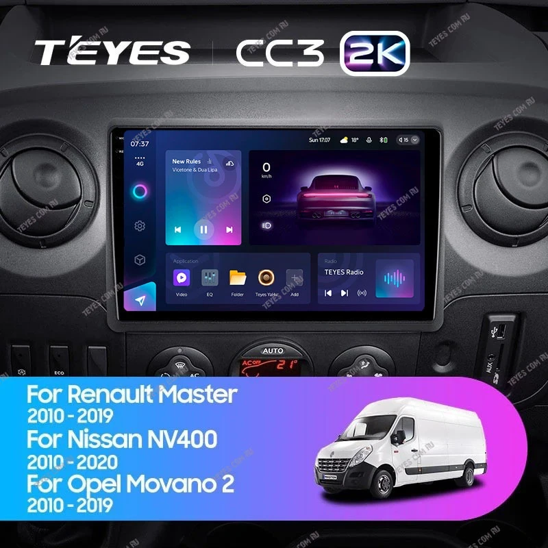 Штатная магнитола Teyes CC3 2K 6/128 Opel Movano 2 (2010-2019) F1