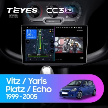 Штатная магнитола Teyes CC3 2K 4/64 Toyota Platz (1999-2005) F1
