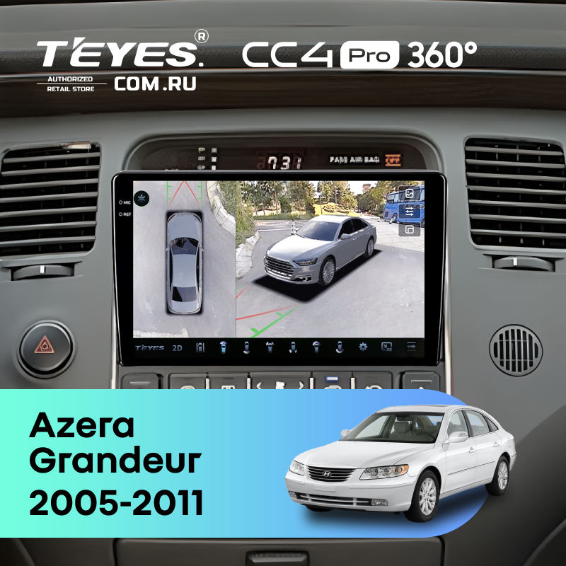 Штатная магнитола Teyes CC4 Pro 360 12/256 Hyundai Azera (2005-2011)