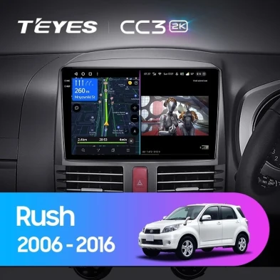 Штатная магнитола Teyes CC3 2K 6/128 Toyota Rush J200 (2006-2016) Правый руль