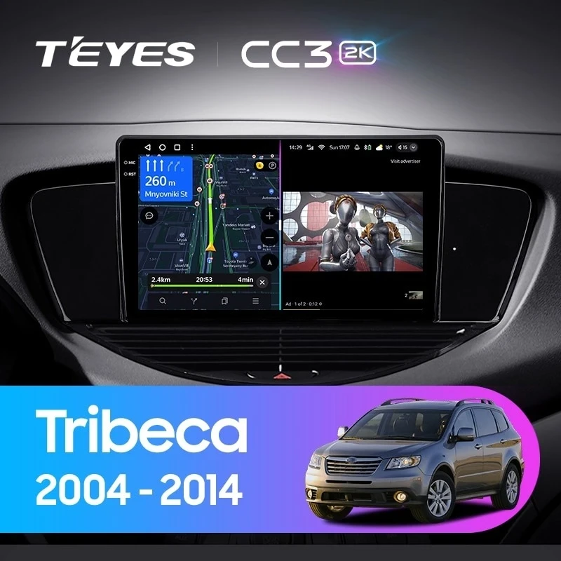 Штатная магнитола Teyes CC3 2K 4/32 Subaru Tribeca WX W10 (2004-2014)