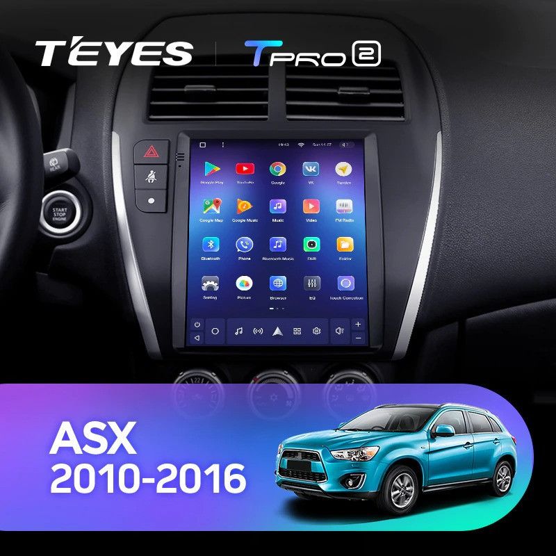 Штатная магнитола Tesla style Teyes TPRO 2 4/64 Mitsubishi ASX 1 (2010-2016) Тип-B