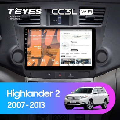 Штатная магнитола Teyes CC3L WiFi 2/32 Toyota Highlander 2 XU40 (2007-2013) F2 10"