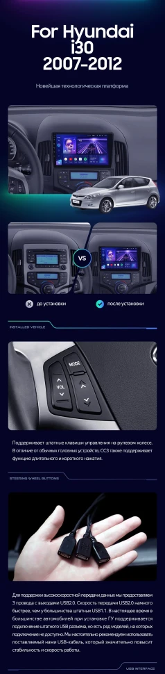 Штатная магнитола Teyes CC3L 4/32 Hyundai i30 1 FD (2007-2012) F2
