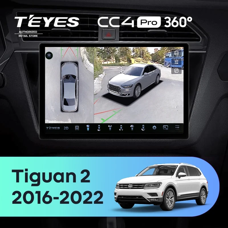 Штатная магнитола Teyes CC4 Pro 360 12/256 Volkswagen Tiguan 2 (2016-2022) Тип-A (13")