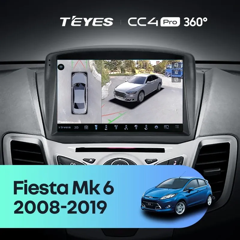 Штатная магнитола Teyes CC4 Pro 360 8/128 Ford Fiesta Mk 6 (2008-2019) F2 Тип-A