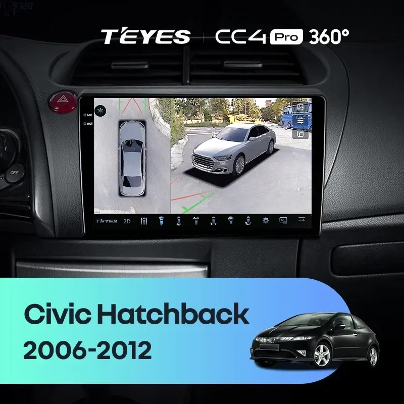 Штатная магнитола Teyes CC4 Pro 360 12/256 Honda Civic Hatchback (2006-2012)
