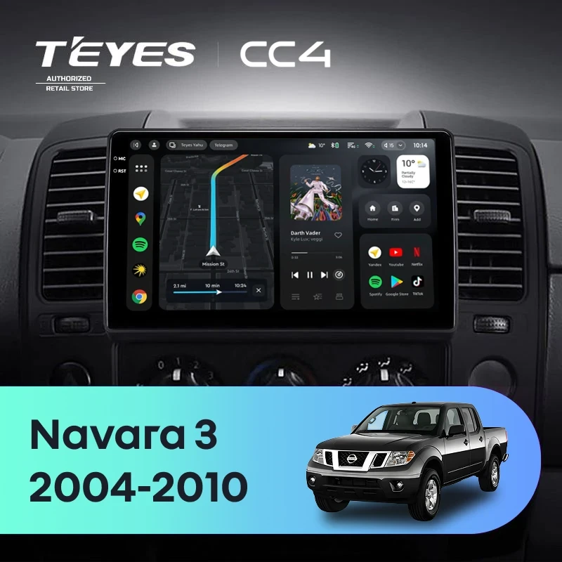 Штатная магнитола Teyes CC4 6/64 Nissan Navara 3 D40 (2004-2010) F2