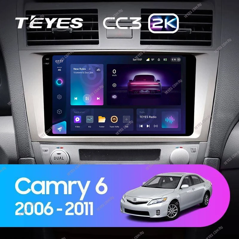 Штатная магнитола Teyes CC3 2K 360 6/128 Toyota Camry 6 XV 40 (2006-2011) F1