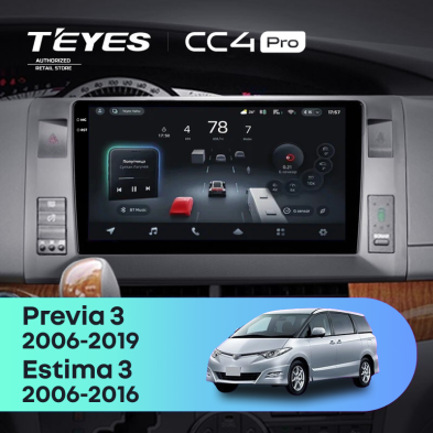 Штатная магнитола Teyes CC4 Pro 12/256 Toyota Previa, Estima AHR20 XR50 (2006-2019)