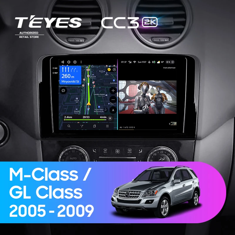 Штатная магнитола Teyes CC3 2K 6/128 Mercedes-Benz ML-Class (2005-2009) F1
