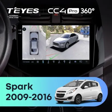 Штатная магнитола Teyes CC4 Pro 360 12/256 Chevrolet Spark M300 (2009-2016) F1