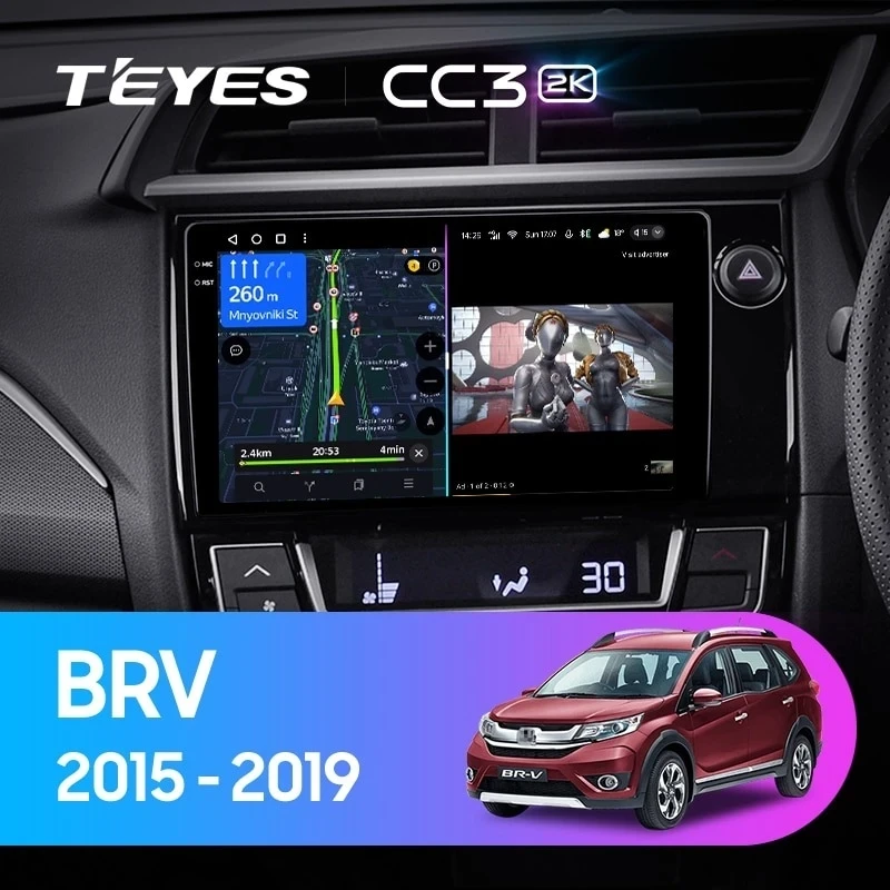 Штатная магнитола Teyes CC3 2K 4/64 Honda BRV (2015-2019) Правый руль