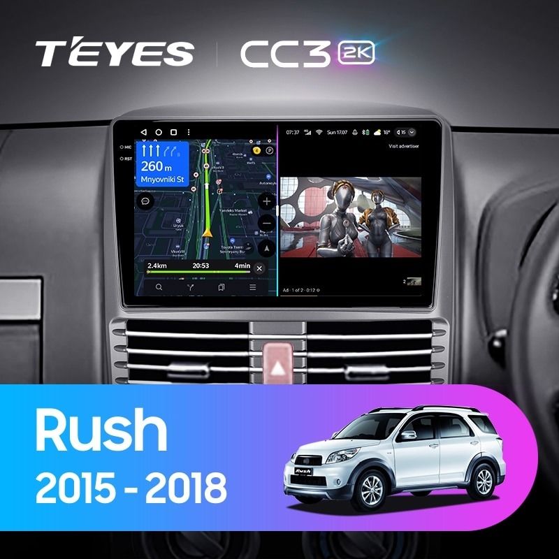 Штатная магнитола Teyes CC3 2K 4/64 Toyota Rush (2015-2018) Правый руль