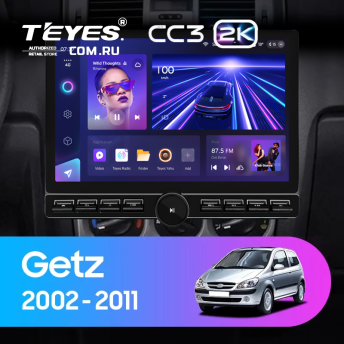 Штатная магнитола Teyes CC3 2K 6/128 Hyundai Getz (2002-2011) F2 (13" с кнопками)