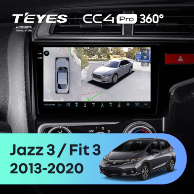 Штатная магнитола Teyes CC4 Pro 360 12/256 Honda Fit 3 GP GK (2013-2020) Тип-A Правый руль