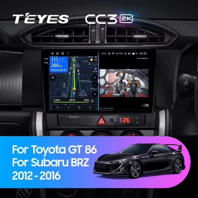 Штатная магнитола Teyes CC3 2K 360 6/128 Toyota GT 86 (2012-2016) Правый руль