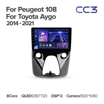 Штатная магнитола Teyes CC3 4/32 Peugeot 108 (2014-2021) F1
