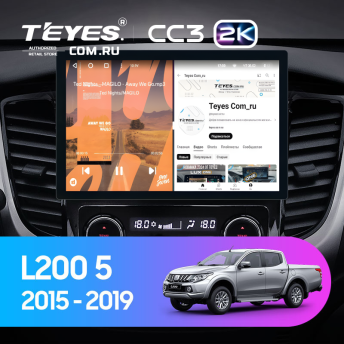 Штатная магнитола Teyes CC3 2K 4/32 Mitsubishi L200 5 (2015-2019) кондиционер F1 (11")