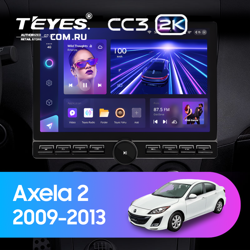 Штатная магнитола Teyes CC3 2K 6/128 Mazda Axela 2 (2009-2013) (13" с кнопками)