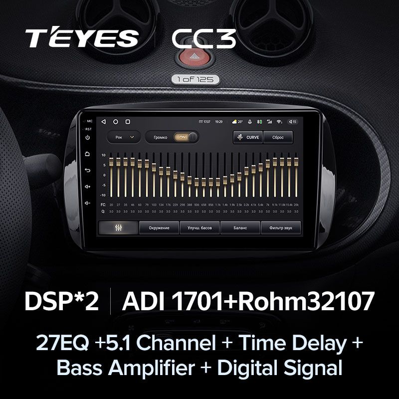 Штатная магнитола Teyes CC3 4/32 Mercedes-Benz Smart Fortwo 3 C453 A453 W453 (2014-2020)