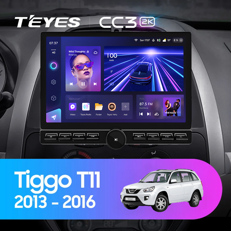 Штатная магнитола Teyes CC3 2K 6/128 Chery Tiggo T11 FL (2013-2016) (13" с кнопками)