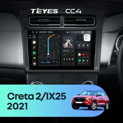 Штатная магнитола Teyes CC4 8/128 Hyundai Creta 2 (2021-2022) (матовая) F1