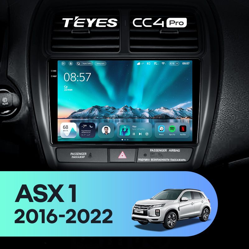 Штатная магнитола Teyes CC4 Pro 8/128 Mitsubishi ASX (2016-2022) Тип-A