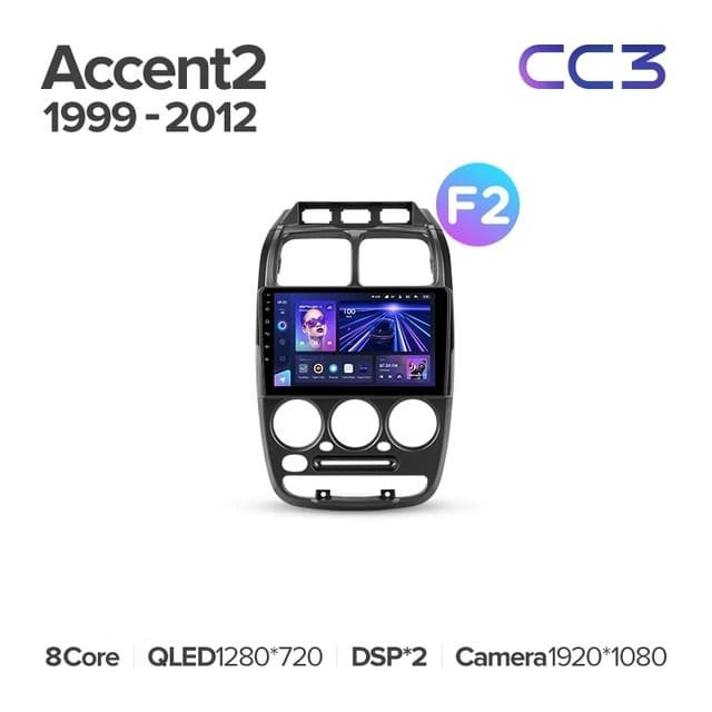 Штатная магнитола Teyes CC3 4/32 Hyundai Accent II LC2 (1999-2012) F2
