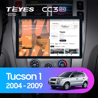 Штатная магнитола Teyes CC3 2K 4/32 Hyundai Tucson 1 (2004-2009) (11")