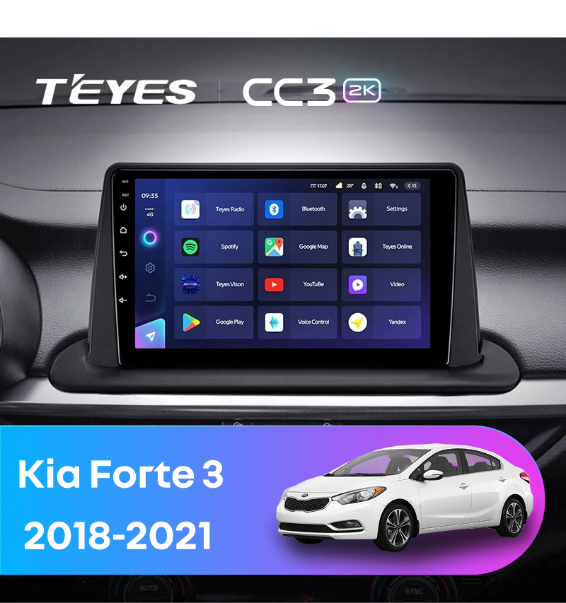 Штатная магнитола Teyes CC3 2K 4/32 Kia Forte 3 (2018-2021)
