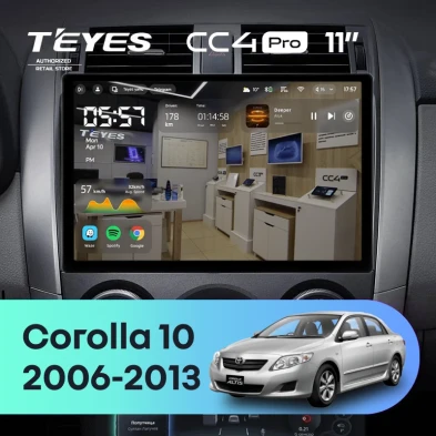 Штатная магнитола Teyes CC4 Pro 12/256 Toyota Corolla 10 E140 E150 (2006-2013) Тип-A (11")
