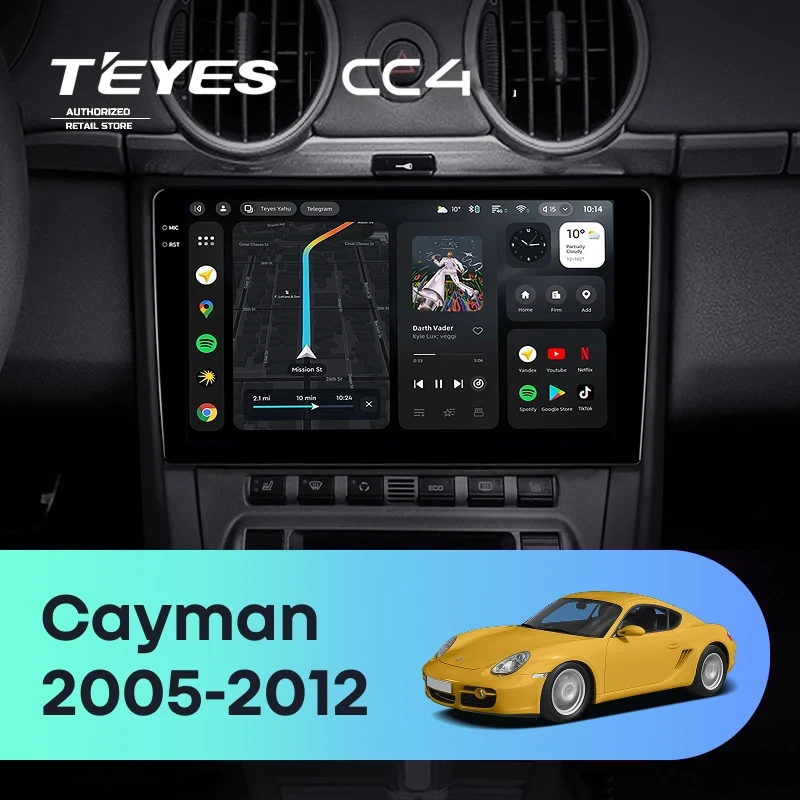 Штатная магнитола Teyes CC4 8/128 Porsche Cayman 987 (2005-2012)