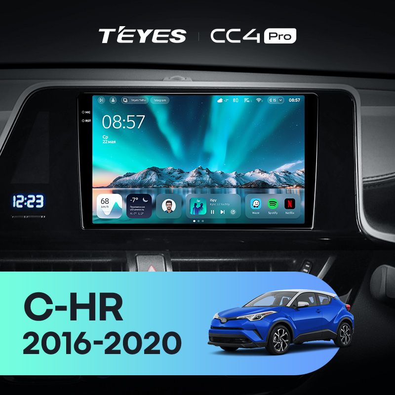 Штатная магнитола Teyes CC4 Pro 12/256 Toyota C-HR (2016-2020) F2 Правый руль