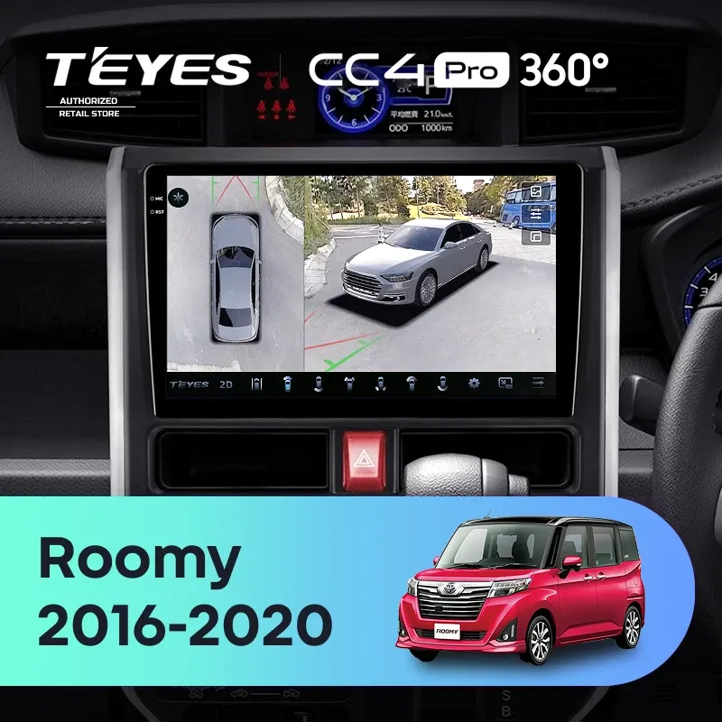Штатная магнитола Teyes CC4 Pro 360 8/128 Toyota Roomy (2016-2020 ) Правый руль
