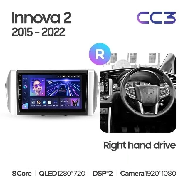 Штатная магнитола Teyes CC3 4/32 Toyota Innova 2 (2015-2022) Правый руль