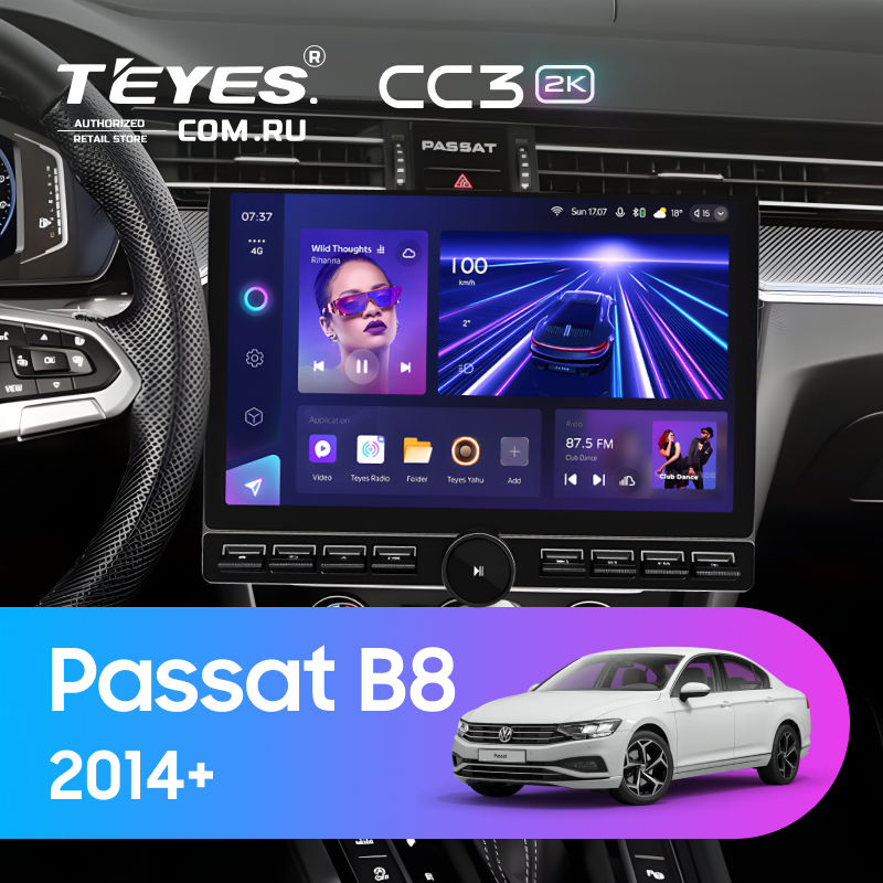Штатная магнитола Teyes CC3 2K 6/128 Volkswagen Passat B8 2014+ (13" с кнопками)