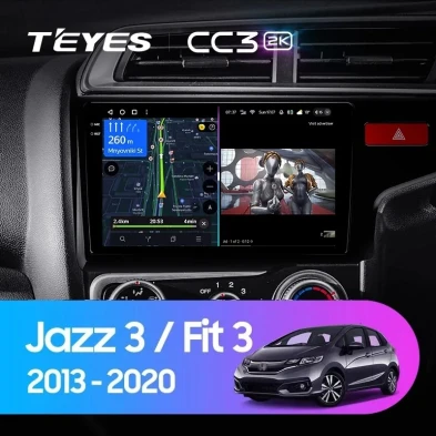 Штатная магнитола Teyes CC3 2K 6/128 Honda Jazz 3 (2015-2020) Тип-B Правый руль