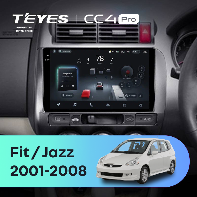 Штатная магнитола Teyes CC4 Pro 8/128 Honda Fit GD (2001-2008) Правый руль